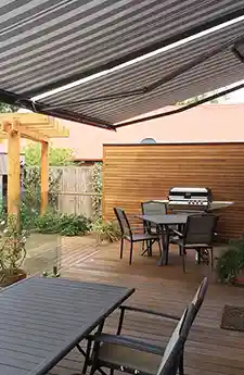 Contemporary awning design in residential space